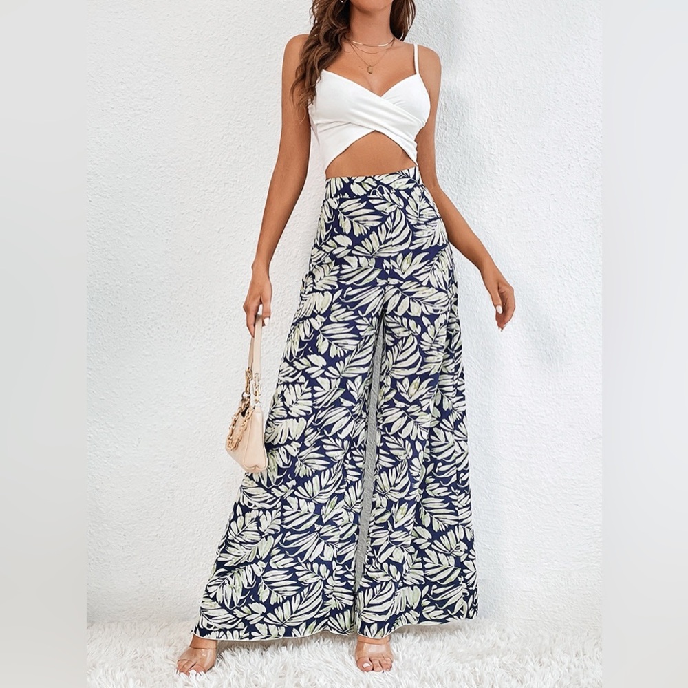 Printed Wide Leg Pants